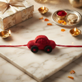 Handmade Crochet Rakhi – Little Car (Style 3)